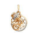 Подвеска золотая 101128-1102 "Водолей" | Подвеска золотая 101128-1102 "Водолей" купить по цене 46061 руб. в ювелирном магазине ⭐️ «Золотая Подкова»