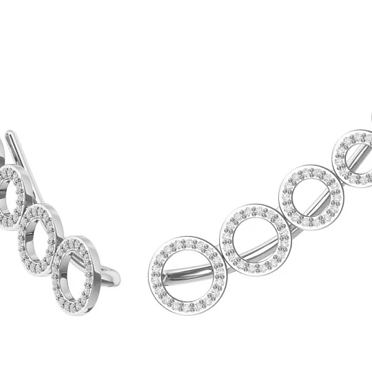 Серьги серебряные 0201614-00775 | Зажимы серьги купить по выгодной цене в ювелирном магазине ⭐️ «Золотая Подкова»