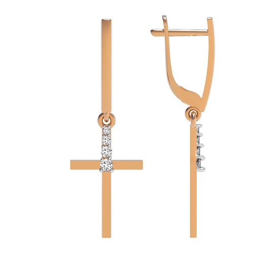 Серьги золотые 018902-1102 | Ювелирные изделия в сети Золотая Подкова