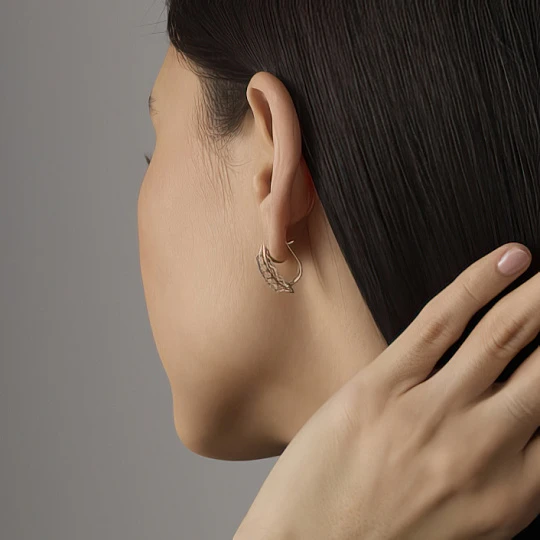 Серьги золотые 26150-100 | Английский замок серьги купить по выгодной цене в ювелирном магазине ⭐️ «Золотая Подкова»