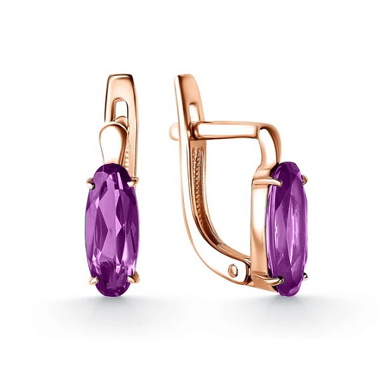 Серьги золотые 20390314 Аметист | Серьги с аметистом купить по выгодной цене в ювелирном магазине ⭐️ «Золотая Подкова»