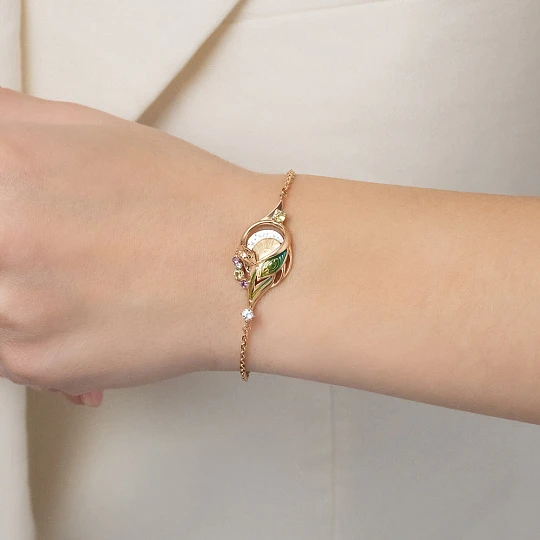 Браслет золотой 05-0706-00-221-1140 №21 5 | Браслеты с аметистом купить по выгодной цене в ювелирном магазине ⭐️ «Золотая Подкова»