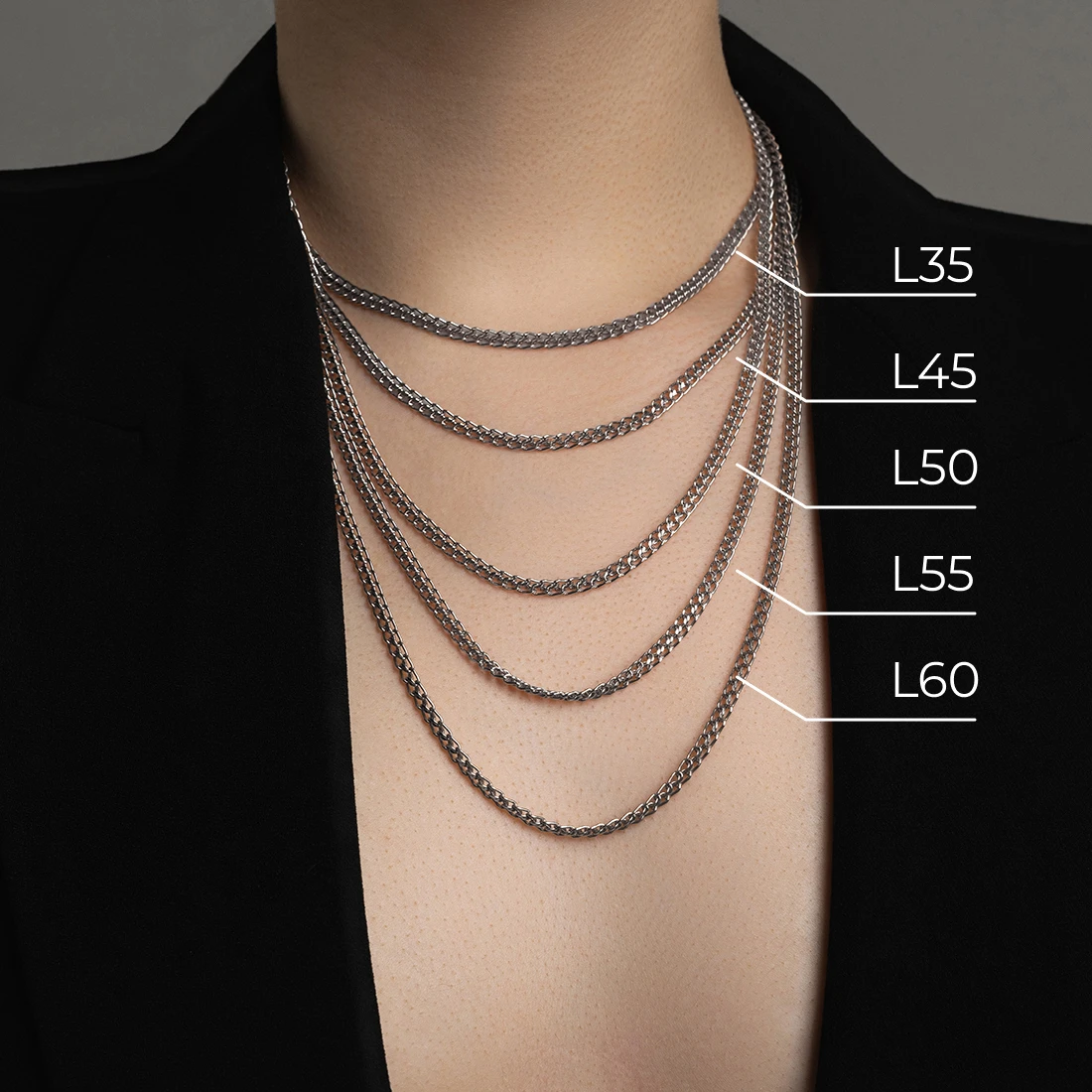 Цепь серебряная 3204R100L55 | Ювелирные изделия от бренда Серебряная Венеция 💍 купить по доступной цене в ювелирной сети «Золотая Подкова»