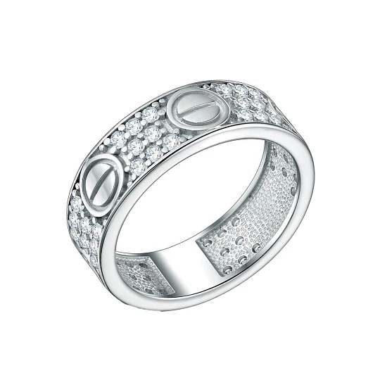 Кольцо серебряное Ct-42-01 | Ювелирные изделия от бренда Серебро России 💍 купить по доступной цене в ювелирной сети «Золотая Подкова»