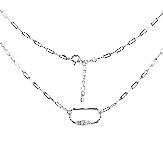 Колье серебряное N61420401-Rd | Ювелирные изделия в сети Золотая Подкова