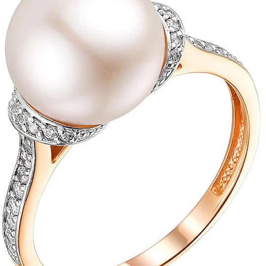 Кольцо золотое 11803023 | Кольца с жемчугом купить по выгодной цене в ювелирном магазине ⭐️ «Золотая Подкова»