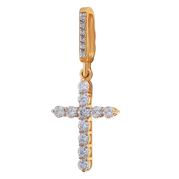 Подвеска золотая 805-00373-10-00-20-00 | Подвески и кулоны с фианитом купить по выгодной цене в ювелирном магазине ⭐️ «Золотая Подкова»