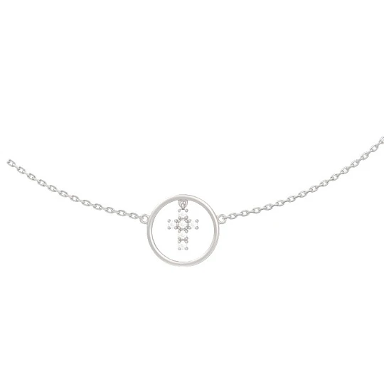 Колье серебряное 1045926-01110 | Ювелирные изделия в сети Золотая Подкова