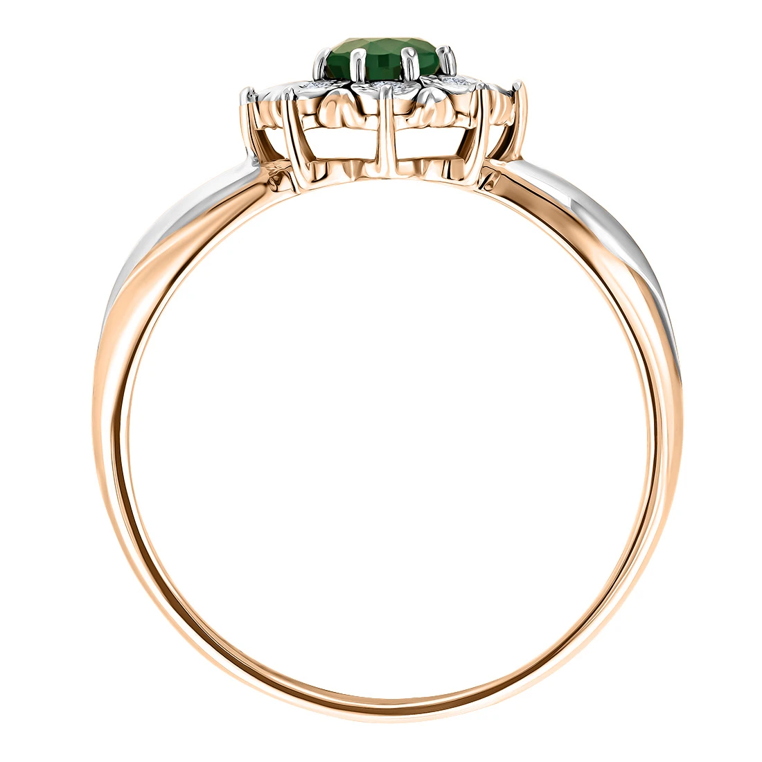 Кольцо золотое 802-02443-30-11-01-10 | Кольца с изумрудами купить по выгодной цене в ювелирном магазине ⭐️ «Золотая Подкова»