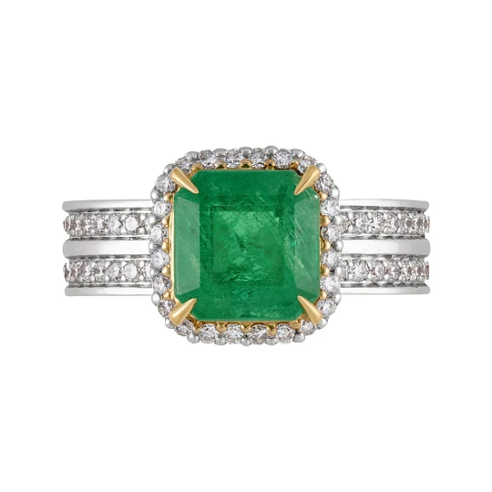 Кольцо золотое 902-00736-91-11-01-10 | Кольца с изумрудами купить по выгодной цене в ювелирном магазине ⭐️ «Золотая Подкова»