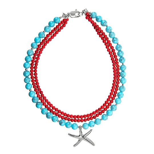 Колье стальное SS23-23N-Rd | Стальные колье купить по выгодной цене в ювелирном магазине ⭐️ «Золотая Подкова»