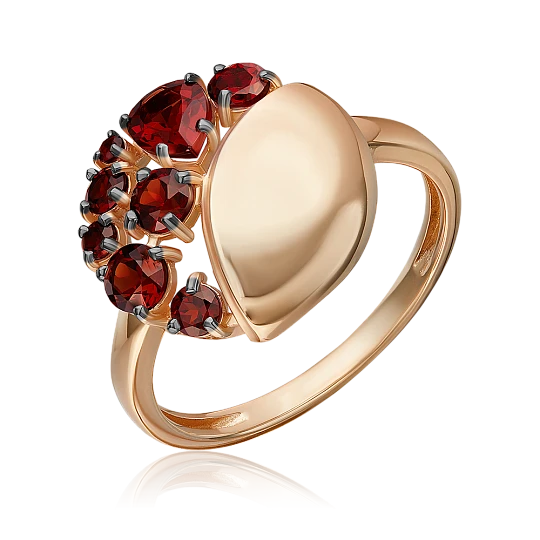 Кольцо золотое 01-5828-00-204-1110 | Кольца с гранатом купить по выгодной цене в ювелирном магазине ⭐️ «Золотая Подкова»