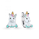 Серьги серебряные 901021945 | Серьги серебряные 901021945 купить по цене 8657 руб. в ювелирном магазине ⭐️ «Золотая Подкова»