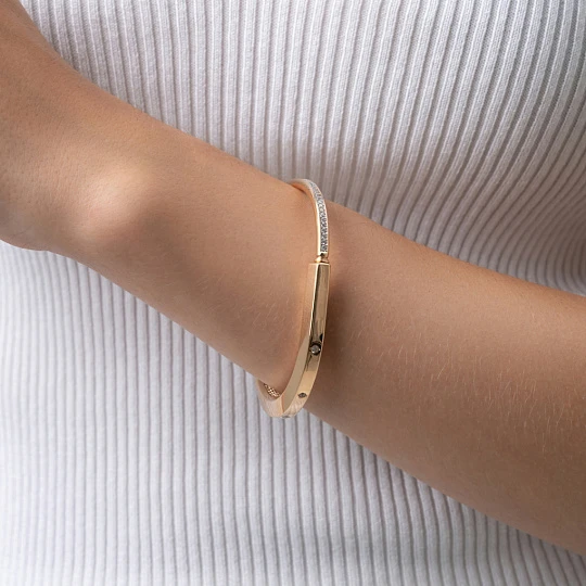 Браслет золотой 070288 | Браслеты с фианитом купить по выгодной цене в ювелирном магазине ⭐️ «Золотая Подкова»