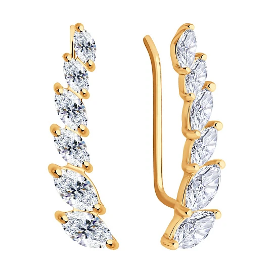 Серьги серебряные 93020984 поз. | Зажимы серьги купить по выгодной цене в ювелирном магазине ⭐️ «Золотая Подкова»