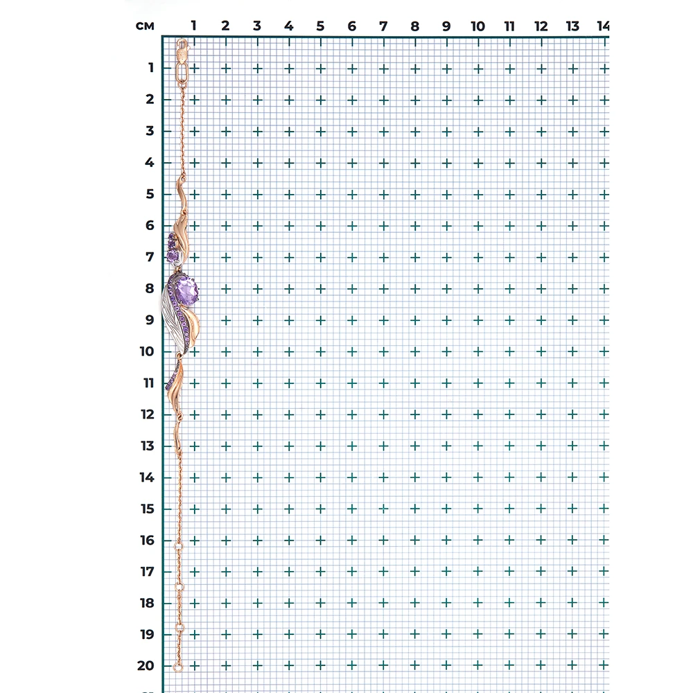 Браслет золотой 05-0797-00-203-1111 №22 6 | Браслеты с аметистом купить по выгодной цене в ювелирном магазине ⭐️ «Золотая Подкова»