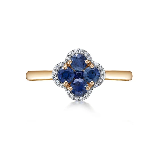 Кольцо золотое 11434-151-13-00 | Кольца с сапфиром купить по выгодной цене в ювелирном магазине ⭐️ «Золотая Подкова»