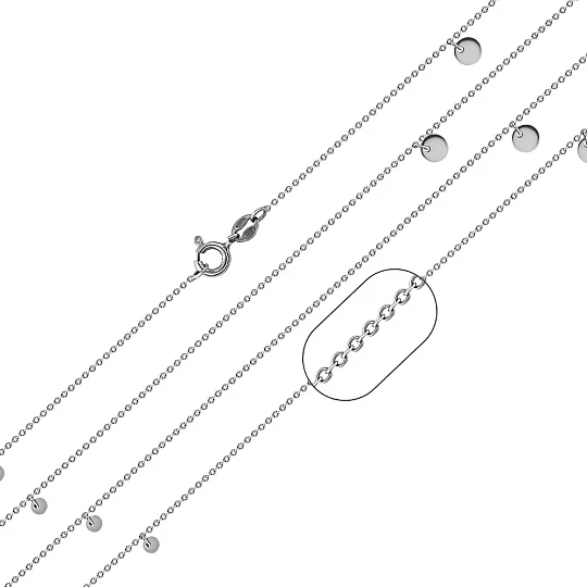 Цепь серебряная 070053R030L120 | Серебряные цепи купить по выгодной цене в ювелирном магазине ⭐️ «Золотая Подкова»