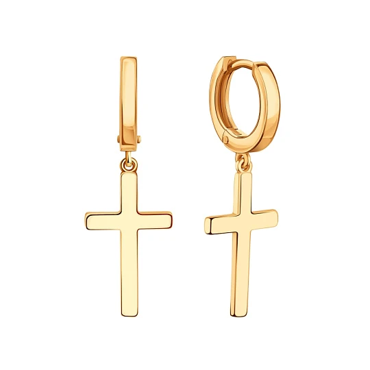 Серьги золотые Т10002В427 | Конго серьги купить по выгодной цене в ювелирном магазине ⭐️ «Золотая Подкова»