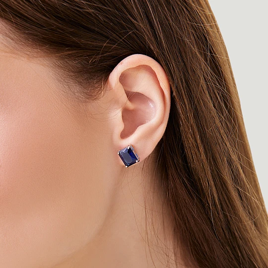 Серьги из серебра с фианитами