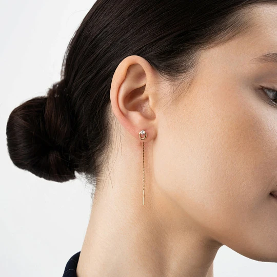 Серьги золотые 40163100 | Продевки серьги купить по выгодной цене в ювелирном магазине ⭐️ «Золотая Подкова»