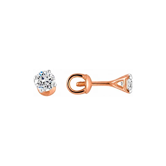 Серьги из золота с фианитами