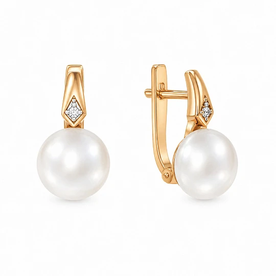 Серьги из золота с жемчугом