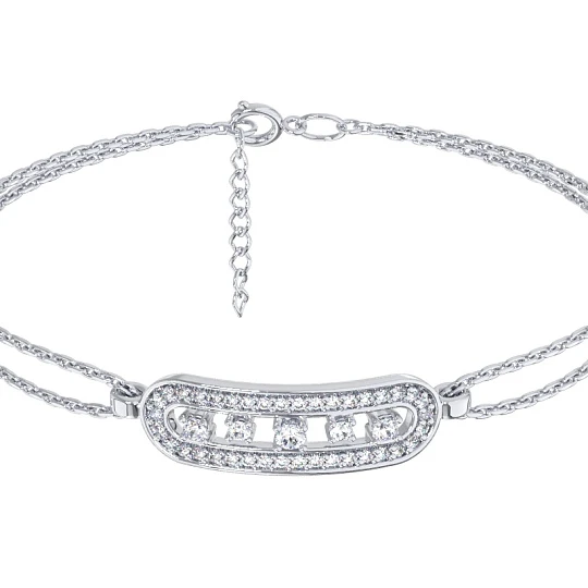 Браслет серебряный 7121609-00775 | Браслеты с фианитом купить по выгодной цене в ювелирном магазине ⭐️ «Золотая Подкова»