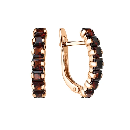 Серьги золотые 20493961 Гранат | Серьги с гранатом купить по выгодной цене в ювелирном магазине ⭐️ «Золотая Подкова»