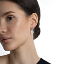 Серьги из белого золота с танцующим бриллиантом
