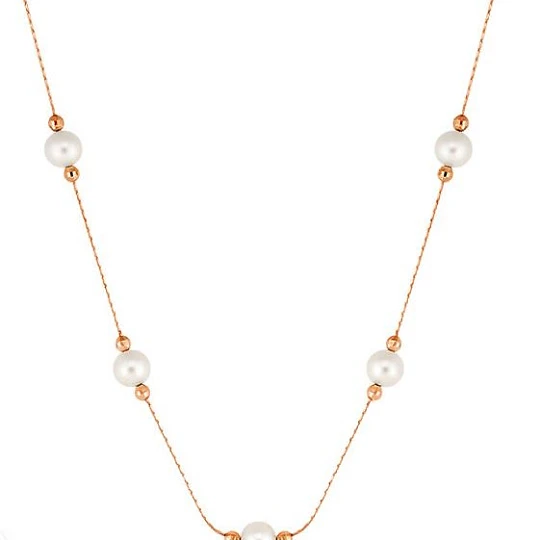 Колье золотое ПР757 | Колье с жемчугом купить по выгодной цене в ювелирном магазине ⭐️ «Золотая Подкова»