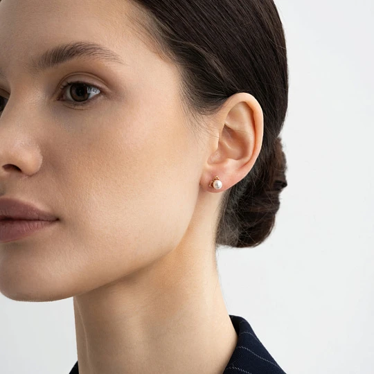 Серьги золотые 4315 | Серьги с жемчугом купить по выгодной цене в ювелирном магазине ⭐️ «Золотая Подкова»