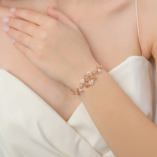 Браслет золотой 05-0529-00-401-1110-24 | Ювелирные изделия от бренда Платина 💍 купить по доступной цене в ювелирной сети «Золотая Подкова»