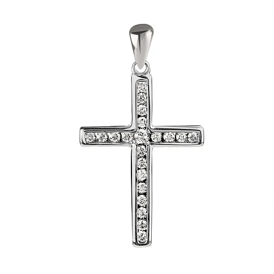 Подвеска серебряная E2PT13377 | Подвески и кулоны с фианитом купить по выгодной цене в ювелирном магазине ⭐️ «Золотая Подкова»