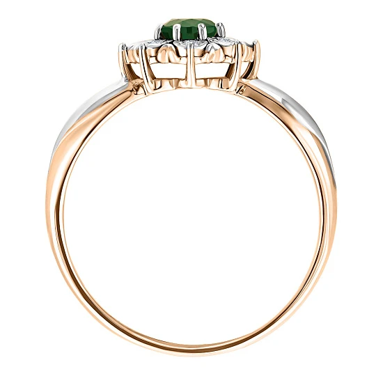 Кольцо золотое 802-02443-30-11-01-10 | Кольца с изумрудами купить по выгодной цене в ювелирном магазине ⭐️ «Золотая Подкова»