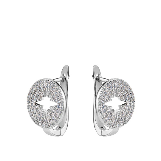 Серьги серебряные SET17245E | Ювелирные изделия в сети Золотая Подкова