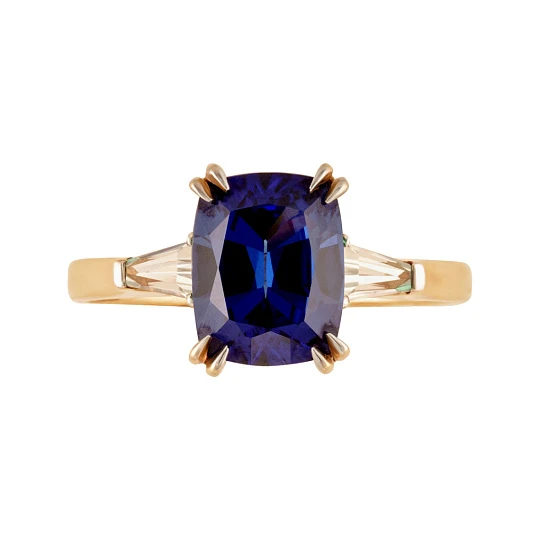 Кольцо золотое 920502Сапфир гт.Лс. | Кольца с сапфиром купить по выгодной цене в ювелирном магазине ⭐️ «Золотая Подкова»