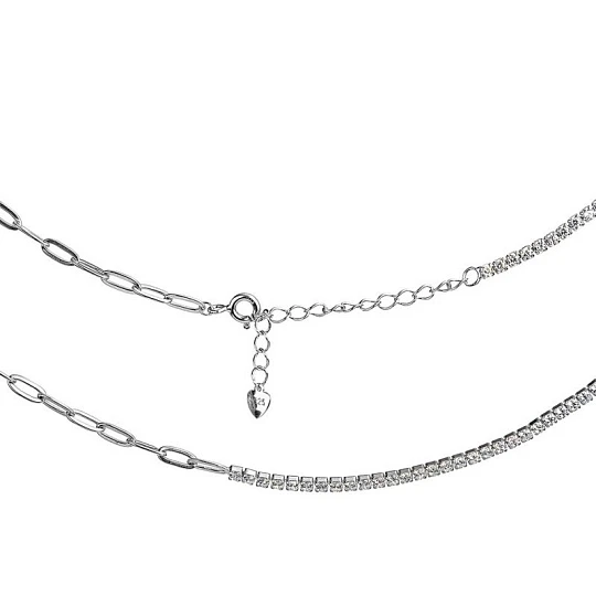 Колье серебряное D1-SD-10008N | Колье с фианитом купить по выгодной цене в ювелирном магазине ⭐️ «Золотая Подкова»
