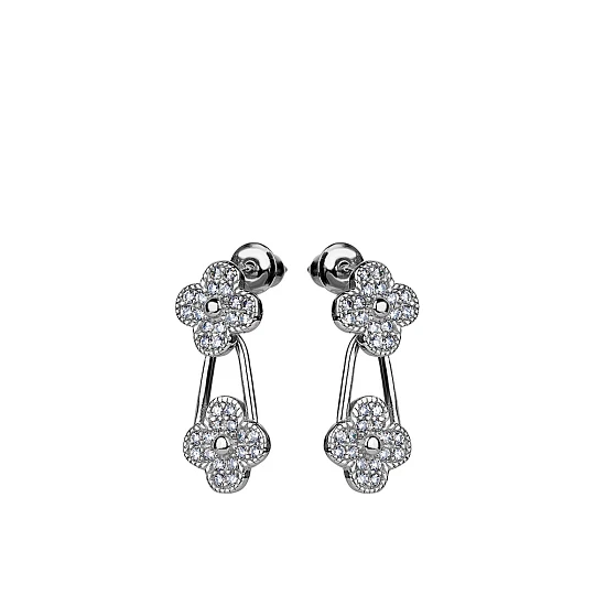 Серьги серебряные G1EK5275 | Пусеты гвоздики серьги купить по выгодной цене в ювелирном магазине ⭐️ «Золотая Подкова»