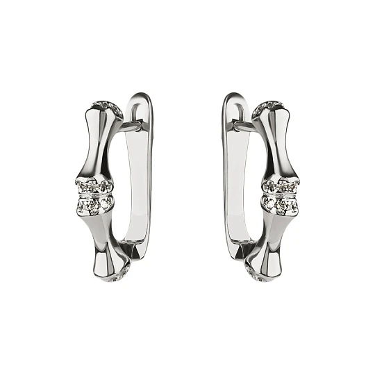 Серьги из серебра с фианитами
