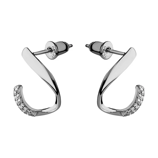 Серьги из серебра с фианитами