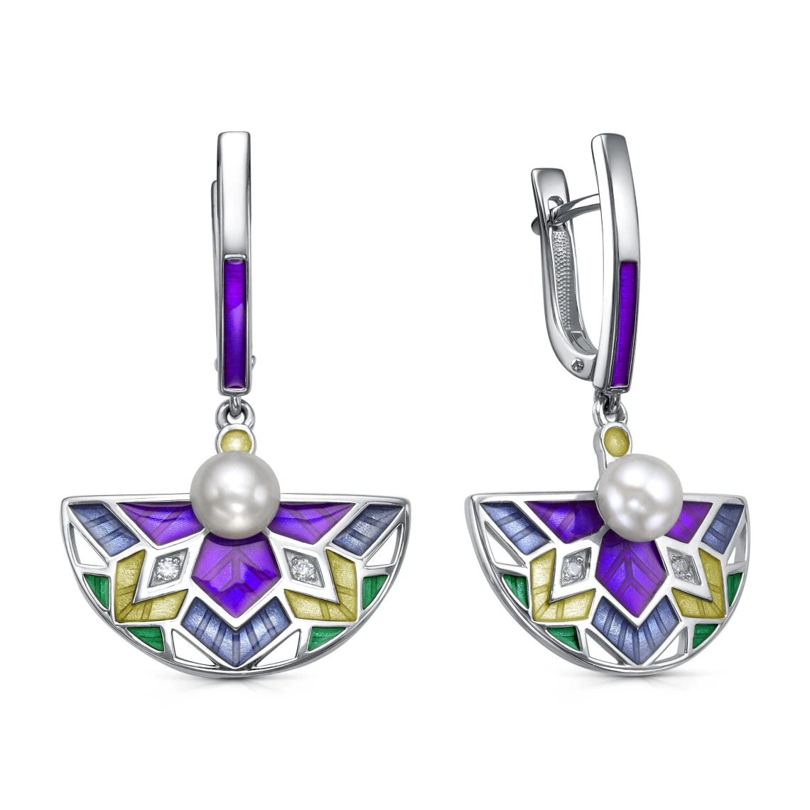 Серьги серебряные 12-865-1501 | Английский замок серьги купить по выгодной цене в ювелирном магазине ⭐️ «Золотая Подкова»