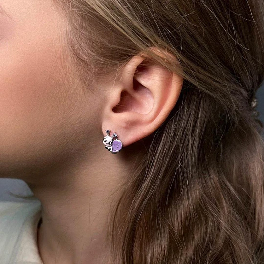 Серьги из серебра с эмалью