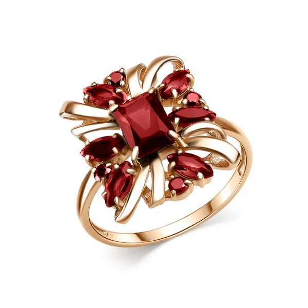 Кольцо золотое 10491992 Гранат | Кольца с гранатом купить по выгодной цене в ювелирном магазине ⭐️ «Золотая Подкова»