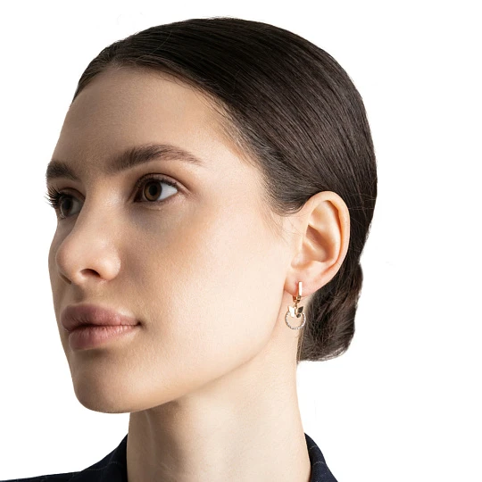 Серьги золотые 832099 | Ювелирные изделия в сети Золотая Подкова