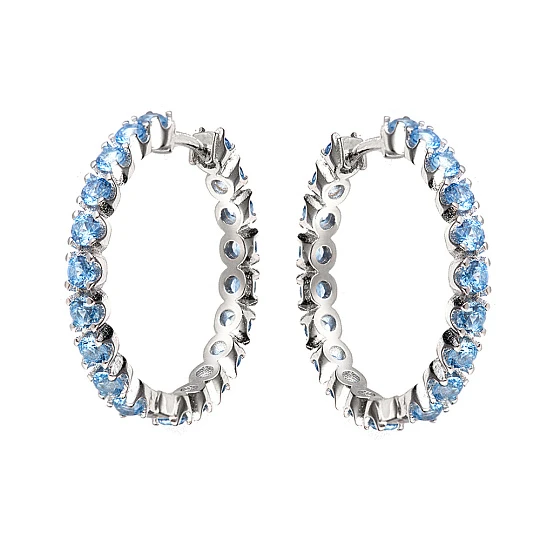 Серьги серебряные K2-AW-10123-bl | Ювелирные изделия в сети Золотая Подкова