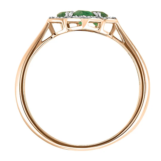 Кольцо золотое 802-02461-10-11-01-10 | Кольца с изумрудами купить по выгодной цене в ювелирном магазине ⭐️ «Золотая Подкова»