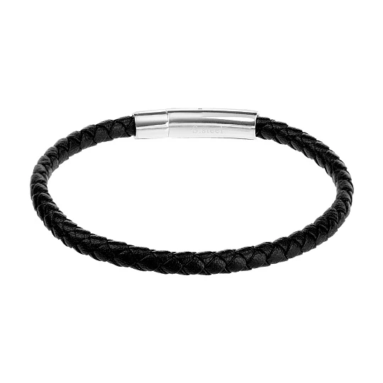 Браслет стальной AS-BR120-bk | Мужские браслеты купить по выгодной цене в ювелирном магазине ⭐️ «Золотая Подкова»