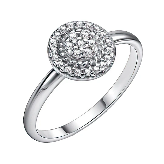 Кольцо из серебра с фианитами