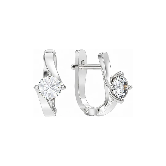Серьги из серебра с фианитами